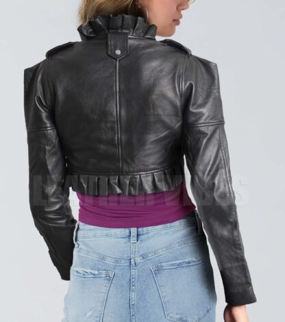 Leather bolero women's jacket back view