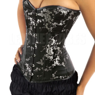 Black overbust reinterpretation in satin